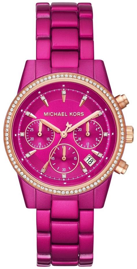 michael kors watch pink face|hot pink michael kors watch.